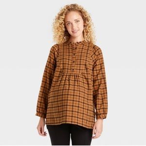 Isabel Maternity Plaid Shirt